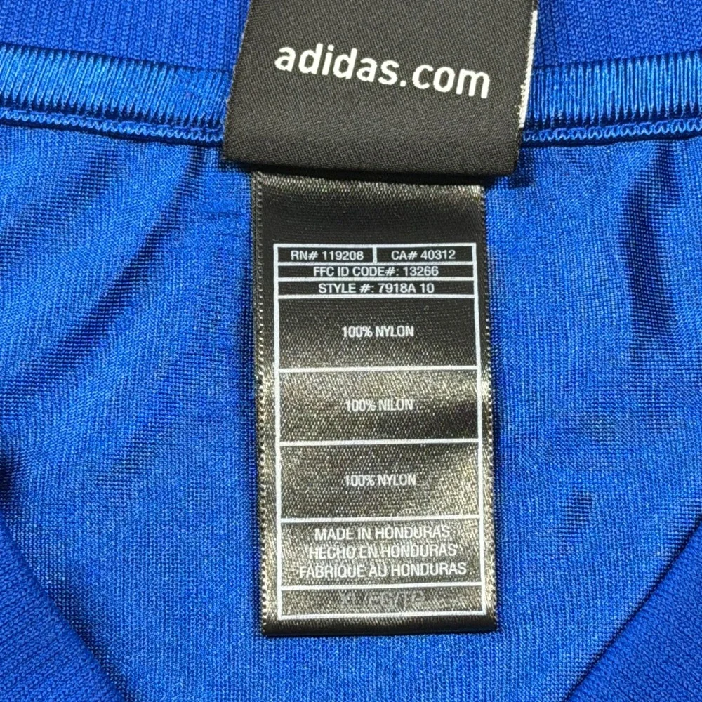 Adidas‎ Football Jersey Mens XL Blue V-Neck Mesh Practice Shirt 7918A Good